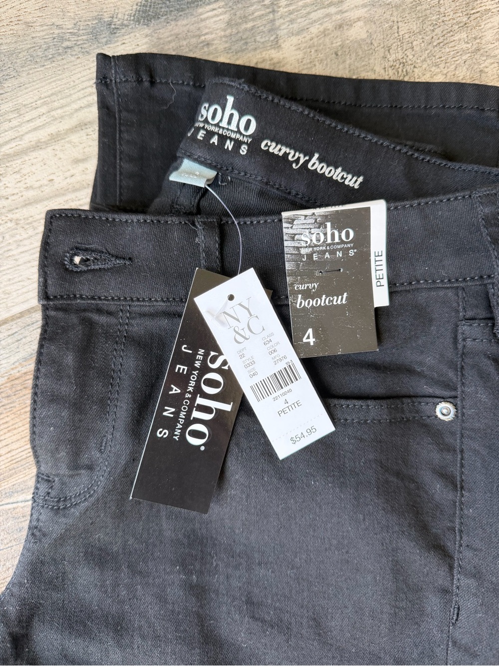 Soho Black Curvy Bootcut Jeans